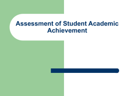 Assessment of Student Academic Achievement