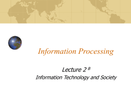 Information Processing 9 - Liverpool Hope University