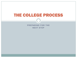 THE COLLEGE PROCESS