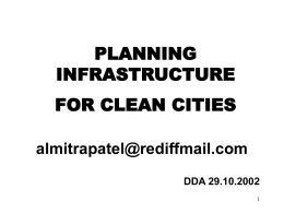 PLANNING INFRASTRUCTURE FOR CLEAN CITIES
