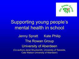 Supporting young people’s mental health in school