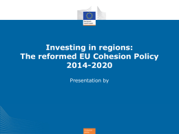 The EU's reformed Cohesion Policy 2014-2020