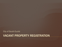 Vacant property registration