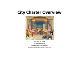 City Charter Overview - Vancouver, Washington