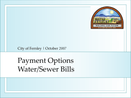 Payment Options Water/Sewer Bills