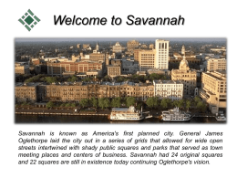 Welcome to Savannah
