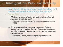 Lecture: Immigration - Westerville City School District