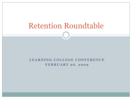 Retention Roundtable - Ivy Tech Community College of Indiana