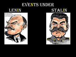 Events Under Lenin Stalin