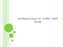 Introduction to COSC 1010 (Lab)