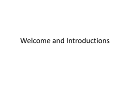 Welcome and Introductions - Waterbury Public Schools