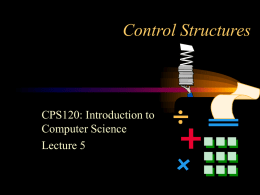 Control Structures - Washtenaw Community College