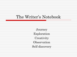 The Writer’s Notebook