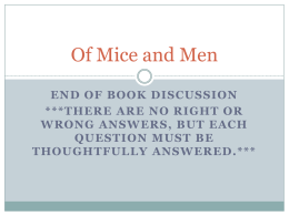 Of Mice and Men - Mrs. Schlenker's Website