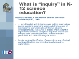 What is “inquiry” in K-12 science education?