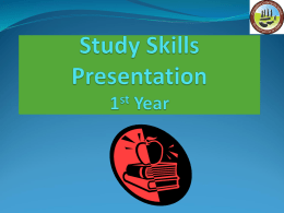 Study Skills Presentation