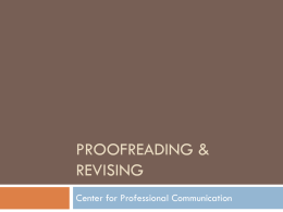 Proofreading - Ohio University