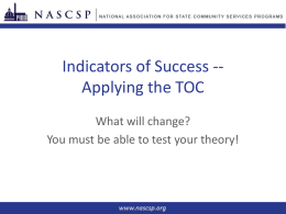 Indicators of Success -
