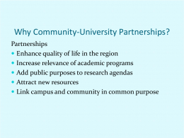 University/Community Partnerships