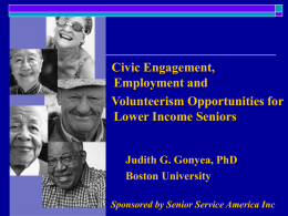 Expanding Opportunities for Civic Engagement, Employment