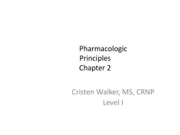 Introduction to Pharmacology NAPNES Guidelines