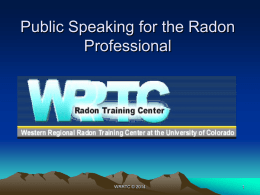 Public Speaking for the Radon Professional