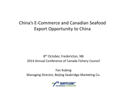 China’s E-Commence and Canada Seafood Export Opportunity