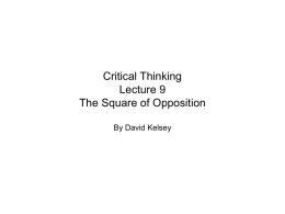 Philosophy 115 Lecture 8b The Square of Opposition