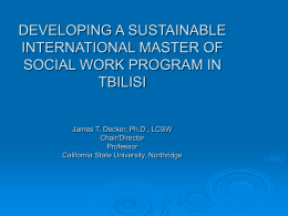 DEVELOPING A SUSTAINABLE INTERNATIONAL MASTER OF SOCIAL
