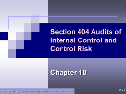 Chapter 10 &ndash; Section 404 Audits of Internal Control and