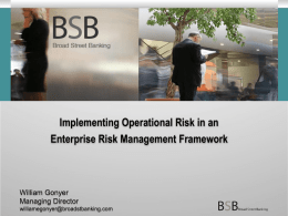 Operational Risk Management Framework And Control Self