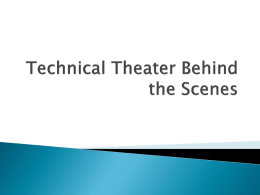 Technical Theater Behind the Scenes