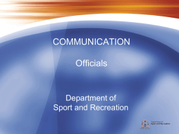 Department of Sport and Recreation