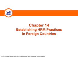 Establishing HRM Practices Overseas