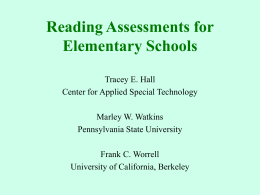 Reading Assessments for Elementary Schools