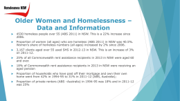 Older Women and Homelessness –Data and Information