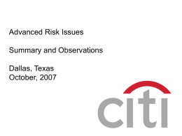 Advanced Risk Issues: Managing Derivative Risk