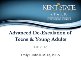 Advanced De-Escalation of Teens and Young Adults