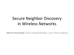 Secure Neighbor Discovery in Wireless Networks