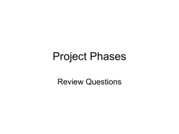Project Phases - University of Southern Mississippi