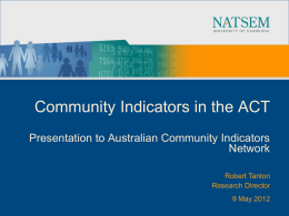 Community Indicators in the ACT