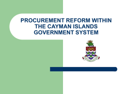 PROCUREMENT REFORM WITHIN THE CAYMAN ISLANDS …
