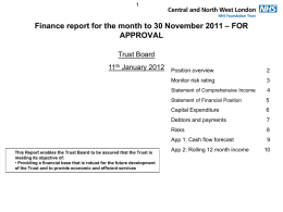 Finance report for the 10 months to January 2009 – FOR