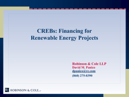 CREBs: Financing for Renewable Energy Projects