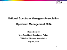 National Spectrum Managers Association Spectrum Management
