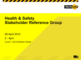 Health & Safety Stakeholder Reference Group Meeting