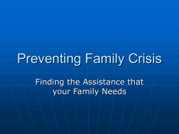 Preventing Family Crises