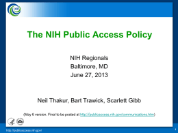 Extramural Staff Training - NIH Public Access Policy