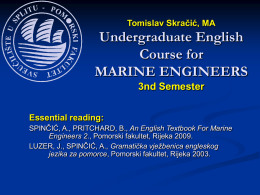 Tomislav Skračić, MA Undergraduate English Course for
