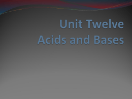 Unit Twelve Acids and Bases - Chippewa Falls High School